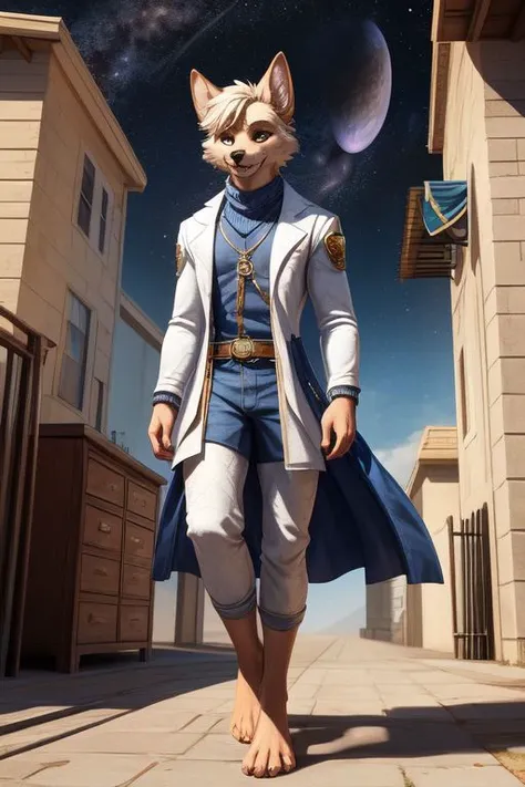 (((Barefoot furry character, full body, cinematic setting, furry male)))
I like it big, I like it cold
I like it blue, I like it bold
I like it with a two % of methane
It's Uranus!
I want it icy, I want it large
I want it spicy, with electric charge
Fluid outside and rocky inside
Like Uranus!
Uranus, Uranus
Coz I'm an astronomy aficionado
I wanna observe Uranus
Uranus, Uranus
My shuttle's fast like a torpedo
It's gonna pierce Uranus
BREAK, detailed background (modern lab), 8K, (masterpiece:1.5), intricate details, highly detailed, extreme detail, octane render, fine art, best quality, highres, (detailed face:1.5), ((full_body)), UHD, (((perfect hands)))