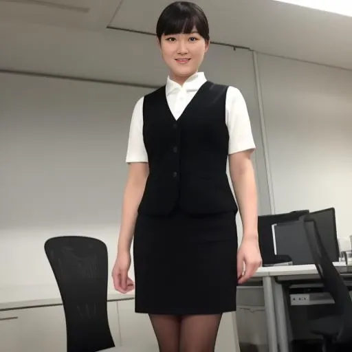 masterpiece, best quality, realistic,1girl,solo:1.4,25 years old,black vest, black skirt,white shirt,short sleeves,full body,pencil skirt, black pantyhose,<lora:officelady:0.7>office-lady