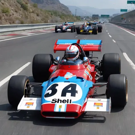 photo of a f312b, ultra detailed livery, 8k uhd, high quality, (on a busy freeway, bumber to bumper traffice:1.4), goggles Paisano, customers, early hours of the morning of a summer day, 4k, glimpses of sunlight, vibrant color <lora:f312b_SDXL-LoRA-v02:0.7>