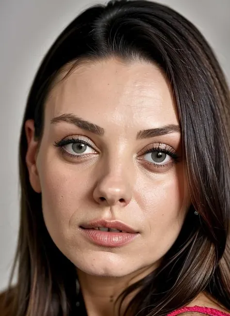 close up portrait of sks woman , by Flora Borsi, style by Flora Borsi, bold, bright colours, ((Flora Borsi)), by Dominique Issermann, <lora:lora-small-mila-kunis-v1:1>