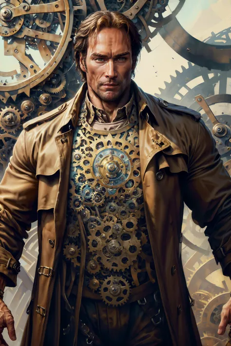 <lora:add_detail:0.4> <lora:FragRealityTech:0.5> (masterpiece, best quality, realistic, detailed, crisp:1.2), intricate details, fragrealitytech, (oil painting), (closeup of ohearn wearing an open trench coat), <lora:BabyDontHurtMeDogu:0.8> golden clocks, gears, cogs, cogpunkai mechanical parts, <lora:SteamPunkBundleV3:0.5>