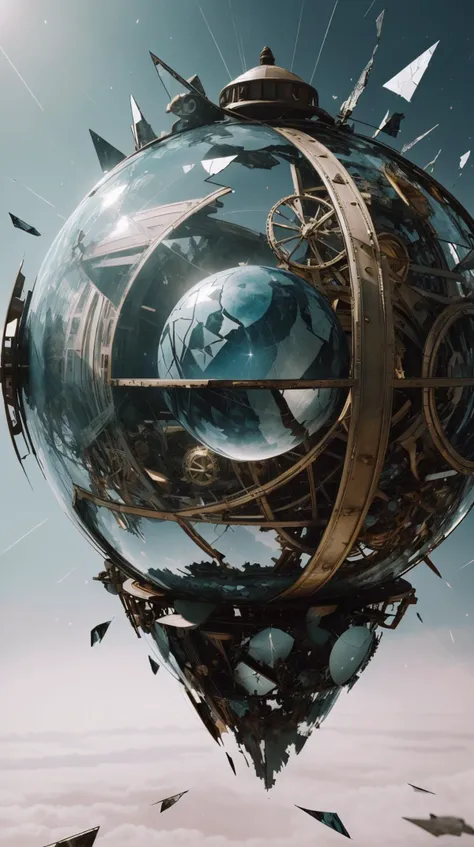 fragrealitytech sphere shattered warped reality scifi <lora:FragRealityTech-20:1>