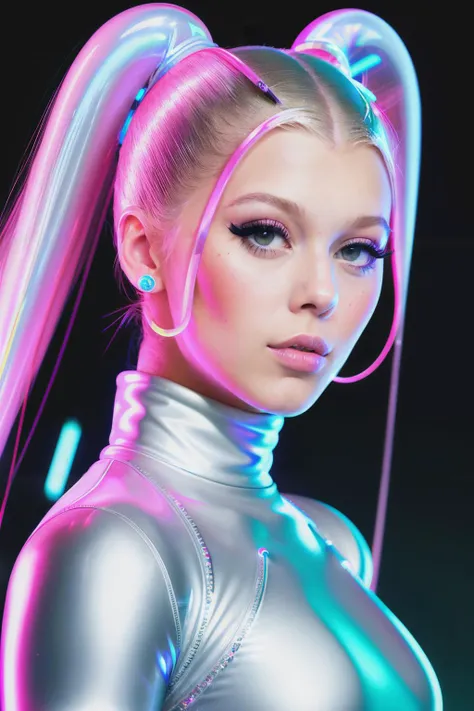 lorenGray1 in cyber neon lighting, futurism, intricate futuristic jewelry accessories, cyberpunk glossy white latex turtleneck, hyper photorealistic, crispy quality, digital photography, trending in artstation, trending in pinterest, cinematic, 4 k ultra hd, art by pascal blanche, art by greg rutkowski