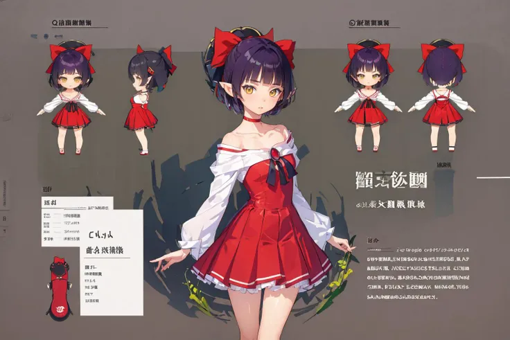 ((best quality)), ((masterpiece)),
nmm1, nekomusume, nekomusume \(gegege no kitarou 6\),
1girl, purple hair, yellow eyes, solo, pointy ears, short hair, bangs, collarbone,
red dress, red choker, hair bow, white shirt, long sleeves, red bow, brooch, jewelry,
<lora:nekomusume_v1:0.6>,
<lora:blue_archive_character_profile-nai:1>