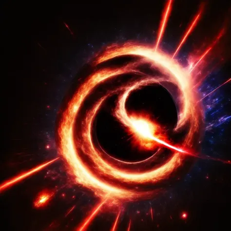 photo, a blackhole surrounded by high velocity stars shooting red lasers out into space (BlackholeEngine style:1)  <lora:djzBlackholeEngine:0.8>