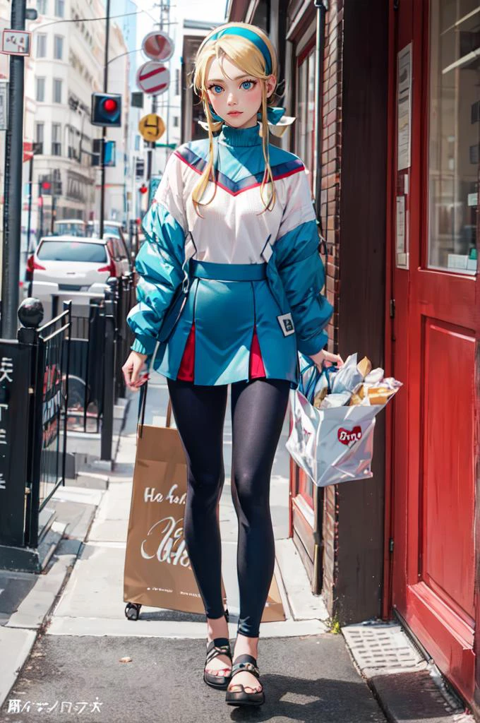 <lora:leggings v1.0:0.5> jyojifuku, leggings, skirt, full body, <lora:heroman_linadavis:0.9> lina davis, blue eyes, blonde hair, hairband,, absurdres, ultra detailed, masterpiece, best quality, aesthetic, detailed,