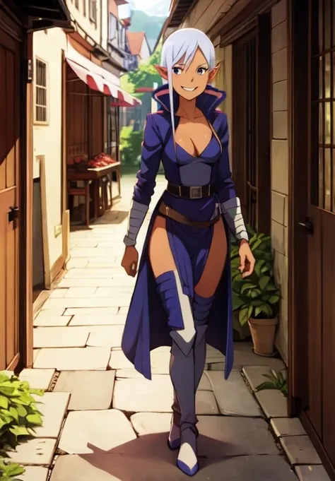 <lora:gate_yrd:0.8>, gate_yrd, smile, robe, walking, medieval city, market, seductive
