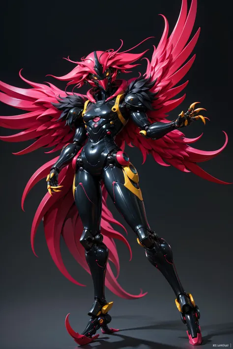(1kaijin:1.2), (full_body:1.2), solo, (no_humans:1.2), latex_bodysuit, bird, bird beak, bird claws, very_long_hair, huge bird_wings, colored_skin, medium_breasts,bird claws, (robot_joints:1.2),
(masterpiece, best_quality:1.3), realistic, photorealistic, (dark_studio:1.2), monochrome, high_contrast, dramatical_lighting
<lora:kaijin_v5-000018:0.8>
<lora:stylized_3dcg_v4-epoch-000012:0.3> ,