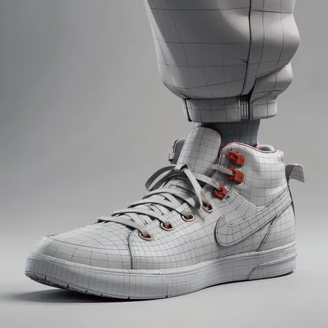still_life, shoes, sneakers, grey background, red footwear, solo, foot focus, no_humans,
wireframe, monochrome, <lora:topo_v3_t2i:0.7> ,