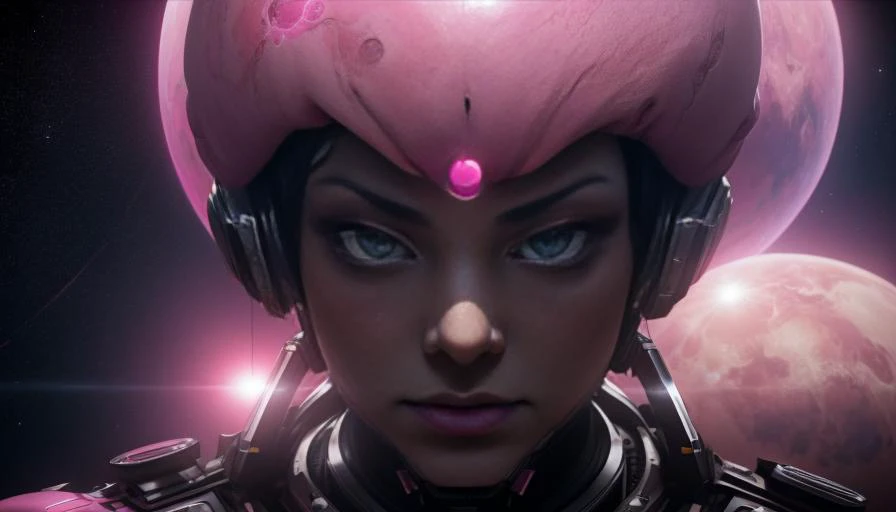 (pink planets, 8k uhd, high quality, dramatic, mj, cinematic, detailed and intricate)