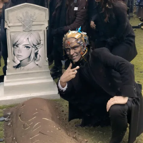Highly detailed, High Quality, Masterpiece, beautiful, QueensGraveMeme, <lora:GrantGustinNextToOliverQueensGraveMeme:1>, 1boy, v, smile, Ganondorf, Ganon, <lora:Char_Zelda_Ganondorf:0.8>