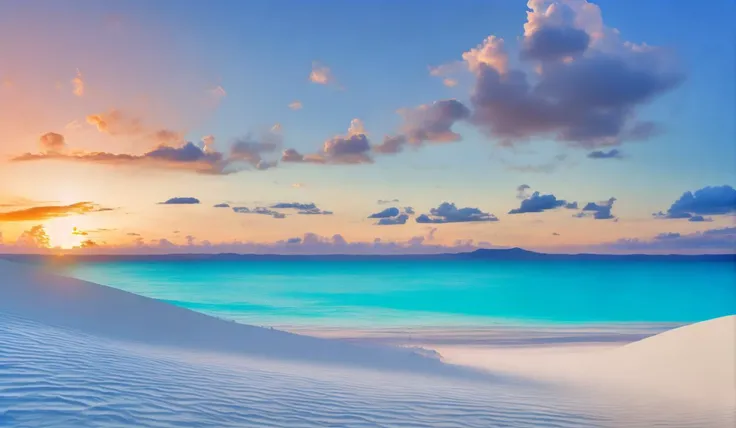 <lyco:sand and sea:1.0> srdg sea and sunset and white sand
