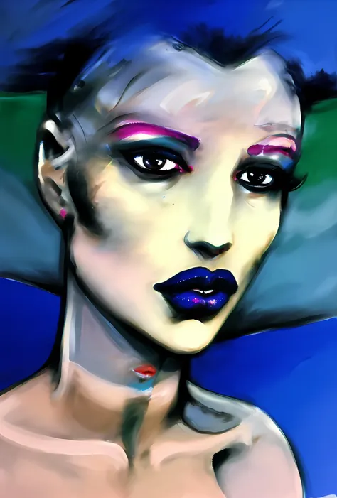 portrait of a girl<lora:vor_enki.v3.lora:0.95> few touch of vivid colors on the lips