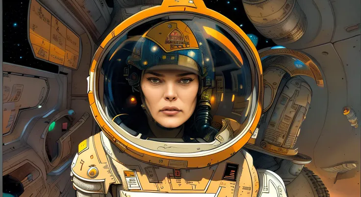 woman astronaut<lora:enkiBillal_v30:0.5>