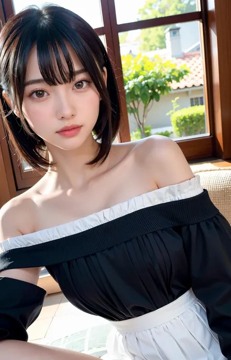 (((parted bangs, medium hair))), best quality, 8K, HDR, highres, absurdres:1.2, blurry background, bokeh:1.2, Photography, (RAW photo:1.2), (photorealistic:1.4), (masterpiece:1.3), (intricate details:1.2), 1girl, solo, chinese girl, delicate, beautiful detailed, (detailed eyes), (detailed facial features), petite, (((small breasts))), skin tight, ((looking_at_viewer)), from_front, (skinny), (best quality:1.4), (ultra highres:1.2), cinema light, (extreme detailed illustration), (lipgloss, best quality, ultra highres, depth of field, caustics, Broad lighting, natural shading, 85mm, f/1.4, ISO 200, 1/160s:0.75), (((white off-shoulder dress))), <lora:jpgirlRana_v10:0.3> ,<lora:jpIDOL_v10:0.3> ,<lora:liyuuLora_liyuuV1:0.2>,<lora:MomonaLora_v1:0.2>,