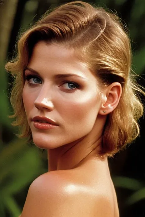 (CR-Trici4Helfer-v2-summer4love263:0.9), photo of woman in swamp, (slick undercut hair:1.1), (oiled shiny skin:1.1),