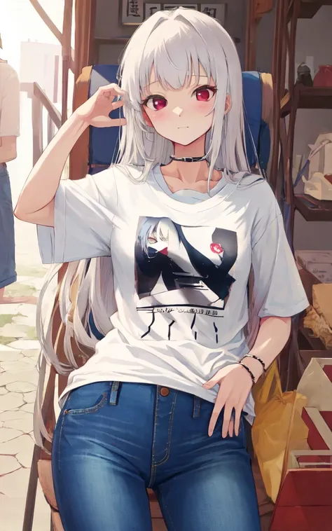 Suigintou,jeans,t-shirt, small breasts,