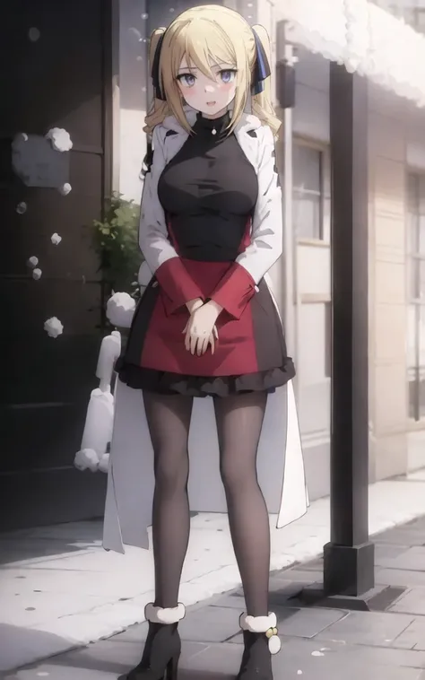(masterpiece, best quality:1.3), angelina, 1girl, solo, (full_body_shot:1.1), white_ribbon, looking_at_viewer, (view_straight_on:1.3),
tokyo, (streetview:1.3), dating, (smile, blush:0.9), (happy:0.9), (closed_mouth:0.4), shiny_eyes,
open_hand, open_mouth, outstretched_arm, outstretched_arms, outstretched_hand, reaching, reaching_out,
(fur_trimmed_coat:1.5), (white coat, black_sleeveless_shirt, red_bubble_skirt, black pantyhose:1.2), ankle boots,
(winter, snowing:0.8),