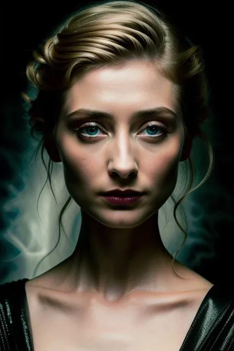 Eldrichtech, (wraith), RAW photo, portrait photo of Elizabeth Debicki, extremely detailed face, high society gala, 8k uhd, dslr, high quality, film grain, Fujifilm XT3 <lora:CosmicEldritchTech:1>