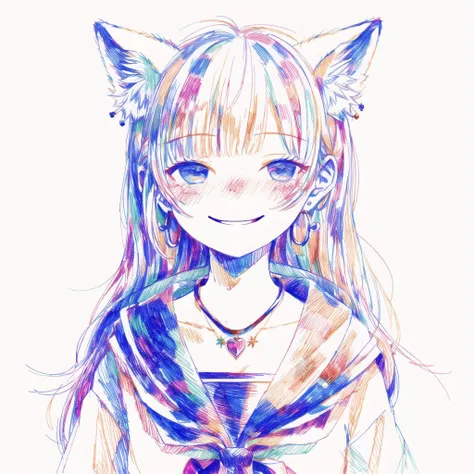 <lora:tmari:1>, tmari, sketch, traditional media, ballpen drawing, white background,
+ +, 1girl, animal ear fluff, animal ears, animal hands, animal nose, bangs, blush, body fur, breasts, character name, claws, cleavage, collarbone, fang, female focus, fox ears, fox girl, furrification, furry, furry female, hair rings, happy, japanese text, jewelry, light blush, long hair, long sleeves, looking at viewer, medium breasts, monochrome, multiple views, necklace, off shoulder, open mouth, sidelocks, simple background, sketch, smile, snout, upper body, v-shaped eyebrows, white background, wide sleeves