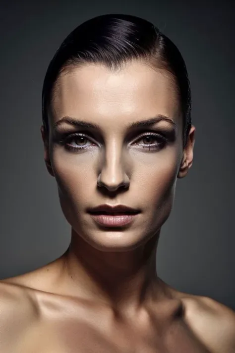 fmk, protrait of woman, (slick hair:1.1), grey background,
<lora:CR-FamkeJanssen-v1-frankyfrank2k:1>