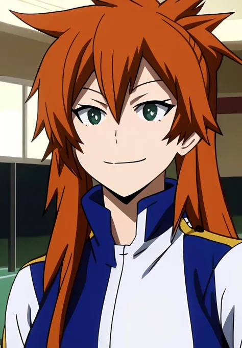 <lora:itsuka_kendou:0.8>, itsuka_kendou, (masterpiece, best quality,perfect lighting), 1girl, solo, long hair, smirk, portrait, pants, track suit