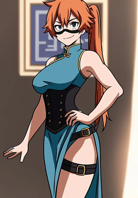 (Masterpiece, Best Quality, High Quality), professional artwork, well drawn, Intricate Details, slightly side view,solo,in village ,
Kousaka honoka, afternoon, milf, curvy body,long hair,
Orange hair, ultra detail hair, ultra detail face, perfect eyes,  earring,  blushing, embarrassed, clothes ornaments,magical girl leotard,bare shoulders ,(caneltoe:1.2),cleavage, thighhighs, (thighs:1.2), (crowd of men standing in background:1.2)