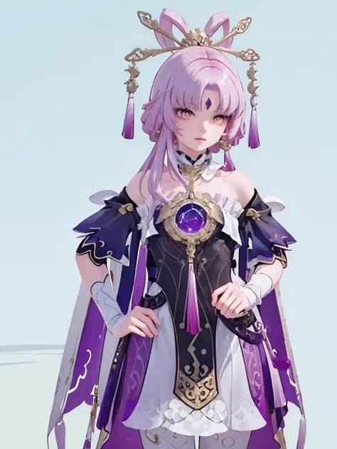 ((masterpiece,best quality)),highres,1girl,fuxuan,closed mouth,cowboy shot,simple background,white background,<lora:[è§è²]-[ç¬¦ç-æç©¹éé]fuxuanV3c:1>,