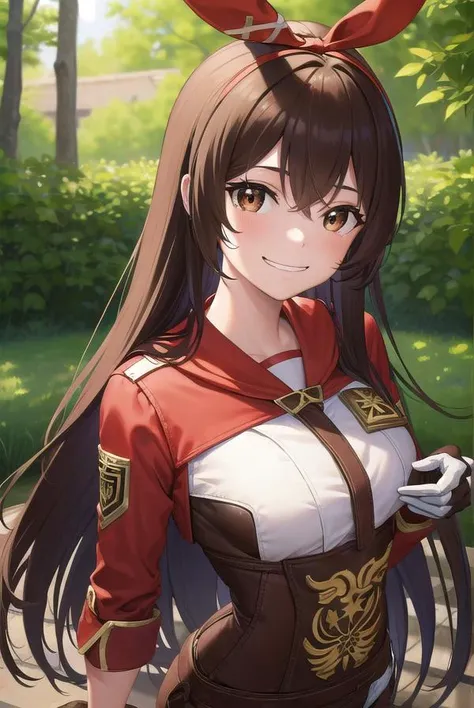 genshinamber, <lyco:genshinamber-lyco-nochekaiser:1>,
amber, brown hair, long hair, (brown eyes:1.5), hair between eyes, hair ribbon, ribbon, red ribbon, <lora:talkmouth_I_v100:1>, smile,
BREAK brown shorts, long sleeves, white thighhighs, shorts, thighhighs, jacket, crop jacket, red jacket, corset, gloves, brown gloves,
BREAK outdoors, nature, forest,
BREAK looking at viewer, (cowboy shot:1.5), upper body,
BREAK <lyco:GoodHands-beta2:1>, (masterpiece:1.2), best quality, high resolution, unity 8k wallpaper, (illustration:0.8), (beautiful detailed eyes:1.6), extremely detailed face, perfect lighting, extremely detailed CG, (perfect hands, perfect anatomy),