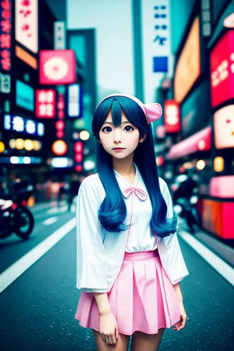 anime girl doll pose in tokyo