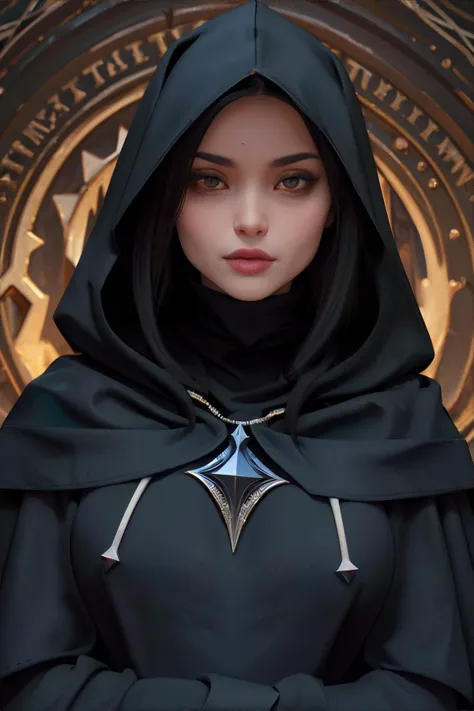 <lora:cultisthood:1.0>, edgCultist, woman wearing edgCultist_hood || masterpiece, perfect quality, sharp focus, shallow depth of field, 8k