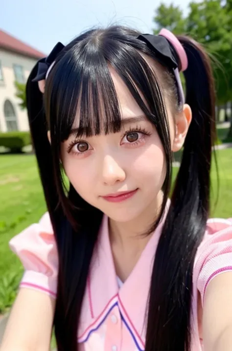 _momona_,(8k, RAW photo, best quality, masterpiece), (realistic, photo-realistic), <lora:momona_v2:1>, 1girl, solo, black_hair, dress, long_hair, looking_at_viewer, blurry, depth_of_field, virtual_youtuber, photo_\(medium\), solo, pink_hairband, long_hair, blurry_background, open_mouth, realistic, 3d, hairband, bangs, looking_at_viewer, blurry_foreground