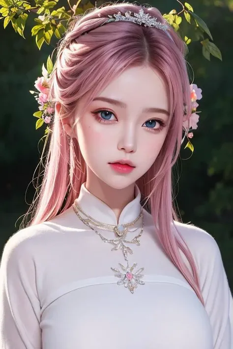 masterpiece, best quality, masterpiece,best quality,official art, beautiful girl, pink hair, extremely detailed CG unity 8k wallpaper, day,1 girl, school, <lora:koreanDollLikeness_v10:0.3> <lora:25D_hanfuguofengkeaimeiz:0.7>