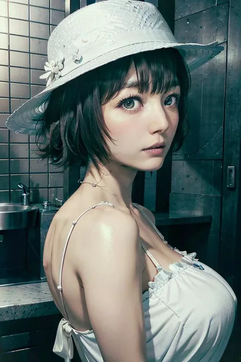 (8k, RAW photo, best quality, masterpiece:1.2), (realistic, photo-realistic:1.33), detailed eyes, natural lighting, depth of field, film grain, ((best quality)), ((masterpiece)), ((realistic)), (detailed), ((highly detailed skin)), highly detailed skin, looking at the viewer, stunning gradient colors, no watermark signature, detailed background, insanely detailed, , ((masterpiece)), absurdres, HDR
BREAK,
1girl, <lora:hanazawakanaJPVA_v15:0.8>"huge breasts", toned body, ,(looking at viewer:1.3), curvy body, (pale skin:1.21), <lora:shiina mayuri:0.6>, shiina mayuri, hat, dress, looking_at_viewer, neck_ribbon, cute, clear facial skin,
BREAK,
outdoor, akihabara,