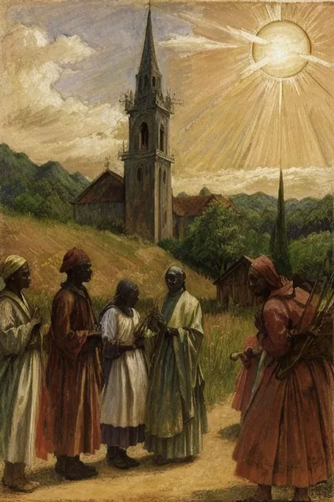 a drawing, a painting, EdgarDegras, <lora:Edgar Degras style:1>, Painting, Maniacal Congolese [Chichen Itza:Monastery:4], Summer, Realistic, Orphism, Sun Rays, Flickr, (stylized by Carl Gustav Carus:1.2) , (Olive Cotton:0.9)