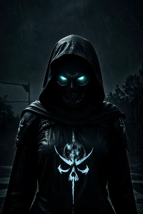 rain,death,1girl,reaper,weapon,night
