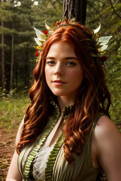 forest fairy costume , colosseum , evening <lora:Rose_Leslie:1> masterpiece, best quality, detailed face, a mature r1873l, 1girl, solo, red hair,