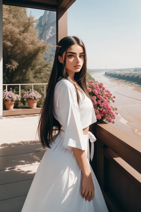 Influencers_Deluxe_Keira_Munroe, flawless a sphere of a crowded garden with Sassafras, Light, landscape of a Warlike [Feral|Skilled] ([Dune|The Ganges River]:1.3) from inside of a Villa, Hazy conditions, Simple and clean, Light and Bright, Tonalism, Nostalgic lighting, F/2.8, BW, fairy tale, Rule of Thirds, Unsplash, unreal engine, ethereal, pretty, sleek