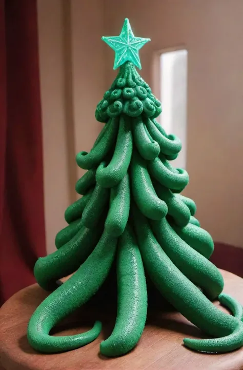 ASCIItentacles christmas tree, green tentacles\n