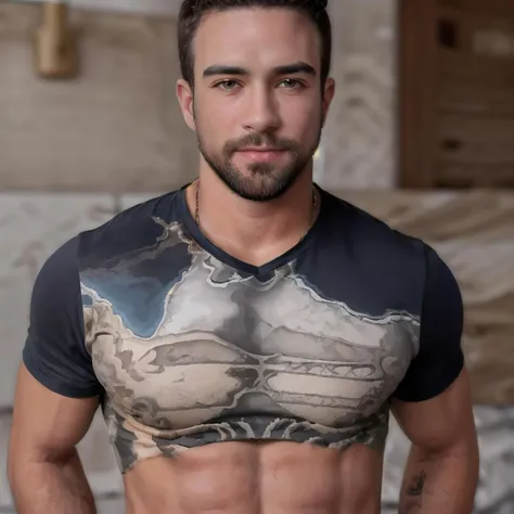 1boy, <lora:Erasmo Viana:0.8>, face details, focus, t-shirt