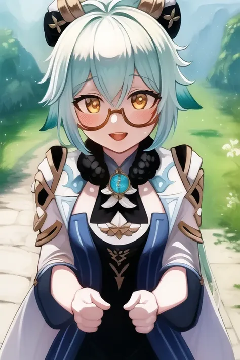 <lora:TsumasakySucrose_v1:1> sucrose \(genshin impact\),
masterpiece, digital painting, best quality, detailed, stunningly attractive, happy, outdoors, detailed background, cinematic lighting, sharp focus, (excellent hands fingers thumbs:1)
<lora:null1063_v10:0.9>
