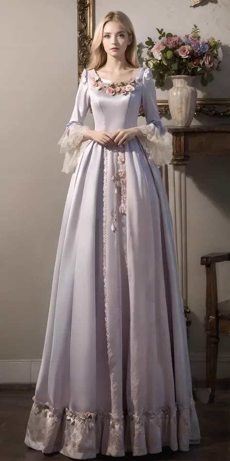 <lora:EuropeanStyleDress:0.9>,(ornate pink european style princess dress),(long sleeves),flower necklace,1 girl,full body, high heels,(long hair:1.1), (realistic:1.7),((best quality)),absurdres,(ultra high res),(photorealistic:1.6),photorealistic,octane render,(hyperrealistic:1.2), (photorealistic face:1.2), (8k), (4k), (Masterpiece),(realistic skin texture), (illustration, cinematic lighting,wallpaper),( beautiful eyes:1.2),((((perfect face)))),(cute),(standing),(black hair),(blonde hair),blue eyes,red lips, (indoors),(in the palace),(vase),(flowers),(ornaments),<lora:Euro-AmericanDollLikeness_V20:0.55>,