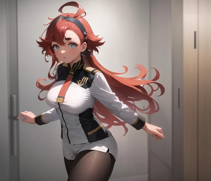 masterpiece,best quality, masterpiece, high detail,detailed face,detailed eyes,rendered eyes,perfect eyes,hip lines,ambient occlusion,crisp image,detailed,amazing,8k,8k wallpaper,8k background,high detailed skin,high res,
1girl,solo, <lora:SulettaMercury-10:0.8>,SulettaMer,hairband,black hairband,asticassia school uniform,white short shorts ,((long hair)),(( facing_viewer )) , (( standing)) ,((cowboy shot)),school,large breasts,thick_tights