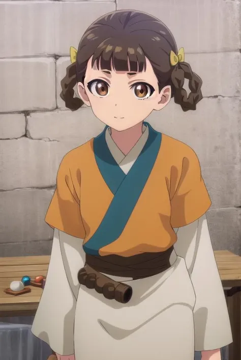 kusuriyaxiaolan, <lora:kusuriya xiaolan s1-lora-nochekaiser:1>,
xiaolan, bangs, brown hair, hair ornament, (brown eyes:1.3), braid, hair rings, smile,
BREAK japanese clothes, robe, orange robe, long sleeves, skirt, white skirt,
BREAK outdoors,
BREAK looking at viewer, (cowboy shot:1.5),
BREAK <lyco:GoodHands-beta2:1>, (masterpiece:1.2), best quality, high resolution, unity 8k wallpaper, (illustration:0.8), (beautiful detailed eyes:1.6), extremely detailed face, perfect lighting, extremely detailed CG, (perfect hands, perfect anatomy),