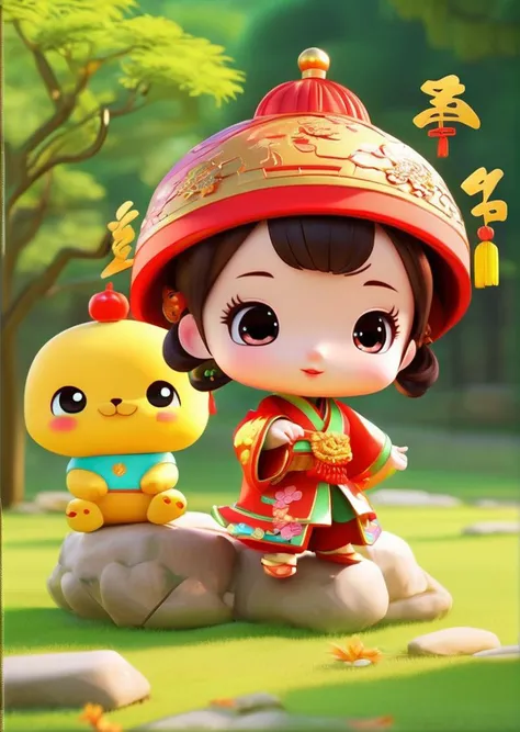 best quality, masterpiece, cute cartoon, chibi chinese