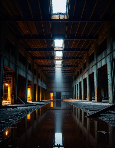 liminal space inside a vacant abandonned construction site, drizzly, flickering light, rusting metal, at midnight,
Masterpiece,best quality,hi res,8k,hi res,8k,award winning,(sharp focus, intricate, highly detailed),