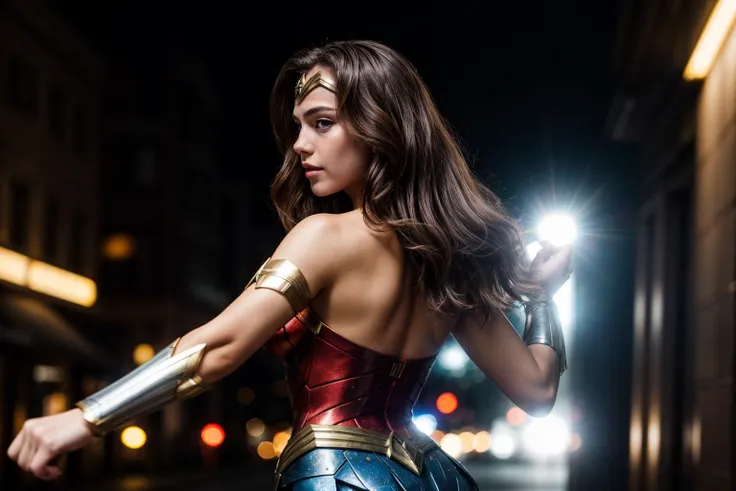 DC movie,full body,from behind,photo of a 18 year old girl,wonder woman,(((looking at viewer))),wildly dancing,happy,nice hands,perfect hands,<lyco:GoodHands-beta2:1>,hand of Guido Daniele,windy,ray tracing,detail shadow,shot on Fujifilm X-T4,85mm f1.2,depth of field,bokeh,motion blur,<lora:add_detail:1>,