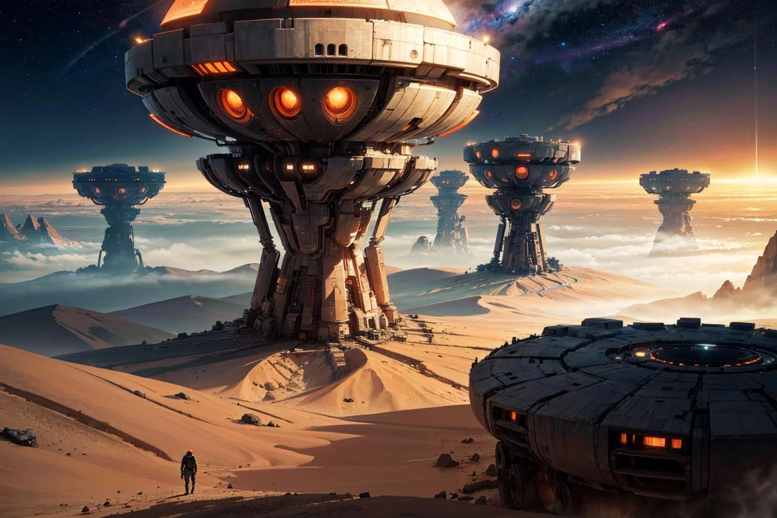 (masterpiece), (best quality), (digital artwork), ((landscape, sci-fi, space, ruins, futuristic city, Mars city, alien city:1.3)), ((night, glowing)), clouds, sky,science fiction,on mars,high-tech, night, prospect, moonlight reflection, sacred, landscape,bright,fhd,4k,high-resolution,realistic,surrealistic,super wide angle shot,canon 5d,v-ray,quixel megascans render,sintane render, dramatic lighting, vivid colors, intricate details, expertly capturing the essence of an epic cinematic experience
masterpiece, best quality, realistic, ultra highres, depth of field, intricate, comprehensive cinematic, magical photography, (gradients), colorful, detailed landscape, visual key,