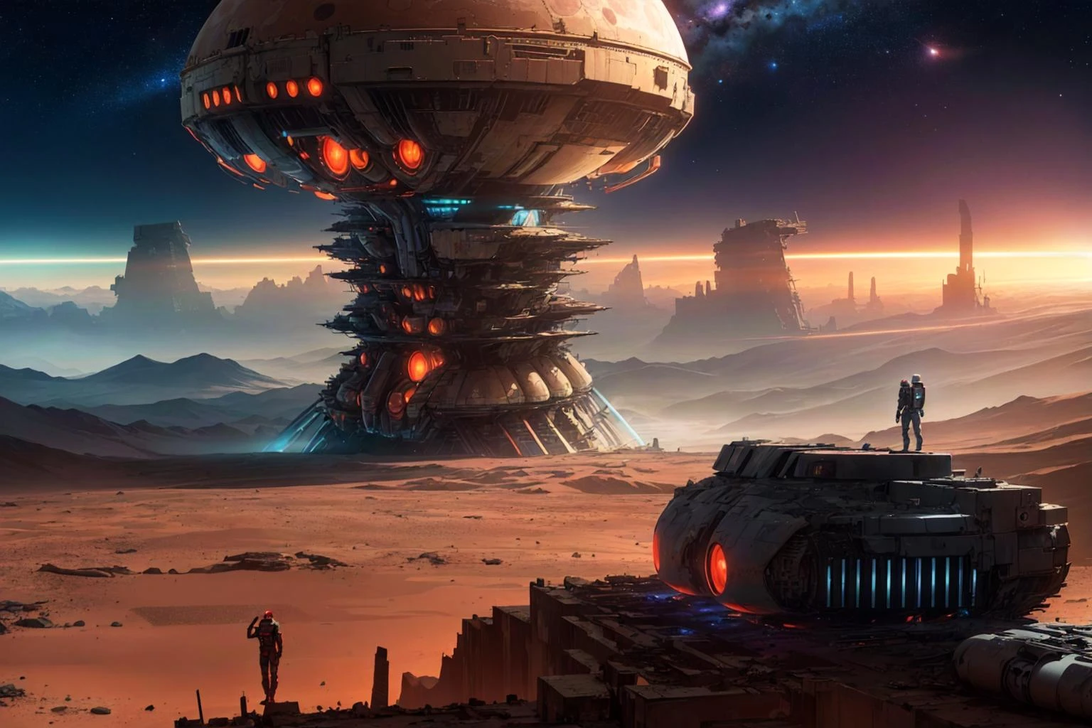 (masterpiece), (best quality), (digital artwork), ((landscape, sci-fi, space, ruins, futuristic city, Mars city, alien city:1.3)), ((night, glowing)), clouds, sky,science fiction,on mars,high-tech, night, prospect, moonlight reflection, sacred, landscape,bright,fhd,4k,high-resolution,realistic,surrealistic,super wide angle shot,canon 5d,v-ray,quixel megascans render,sintane render, dramatic lighting, vivid colors, intricate details, expertly capturing the essence of an epic cinematic experience
masterpiece, best quality, realistic, ultra highres, depth of field, intricate, comprehensive cinematic, magical photography, (gradients), colorful, detailed landscape, visual key,