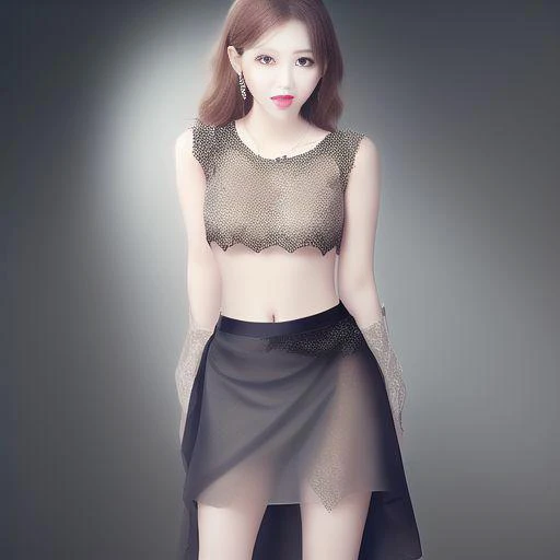 transparent lace navel shirt,transparent skirt,premium beauty,fashion,<lora:4r:1>,